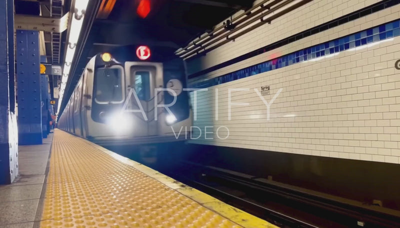 Subway Car Filling Up and Departing