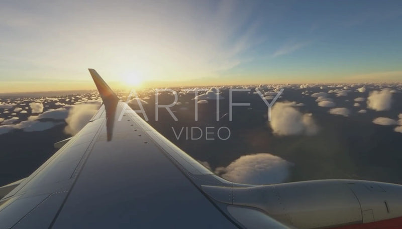 Plane POV Over Wing During Flight