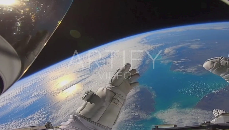 POV Astronaut Spacewalk In Space Suit