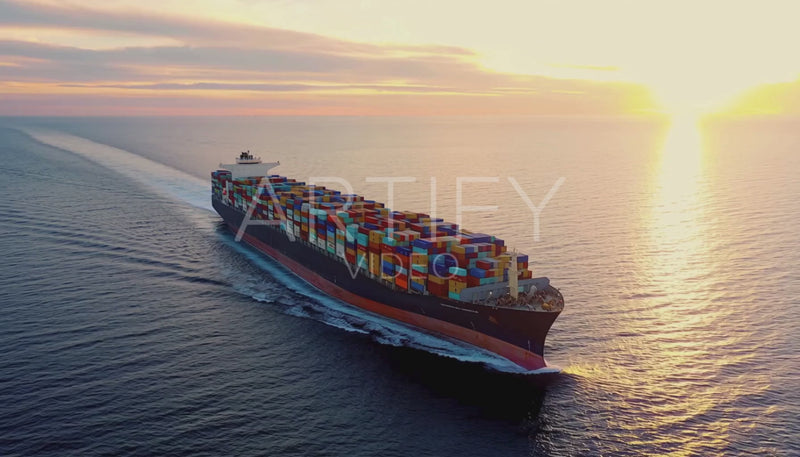 Large Cargo Ship at Sea
