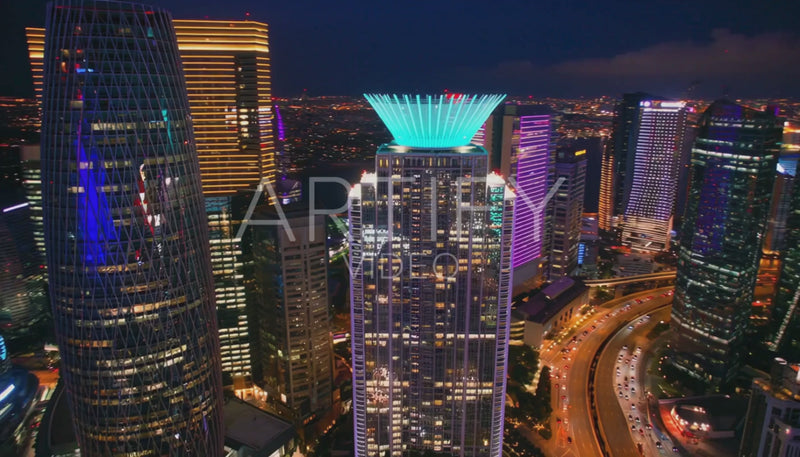 Cityscape Aerial at Night