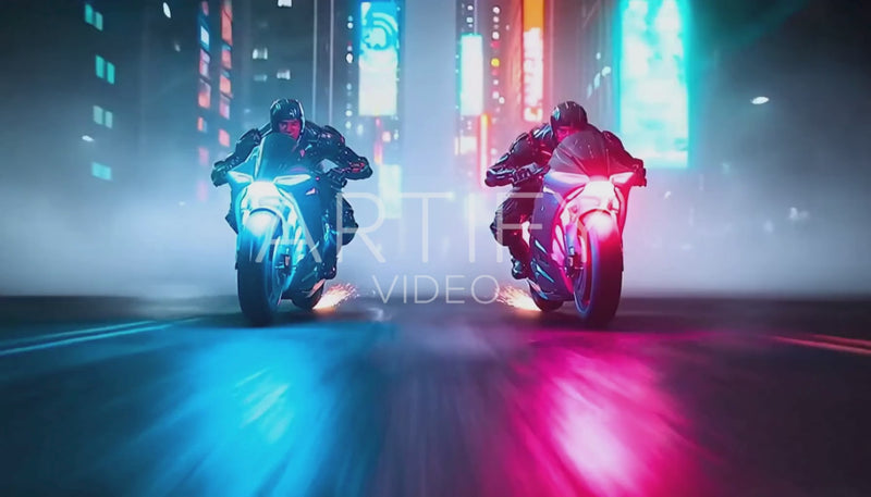 Cyborg Bike Chase Through City