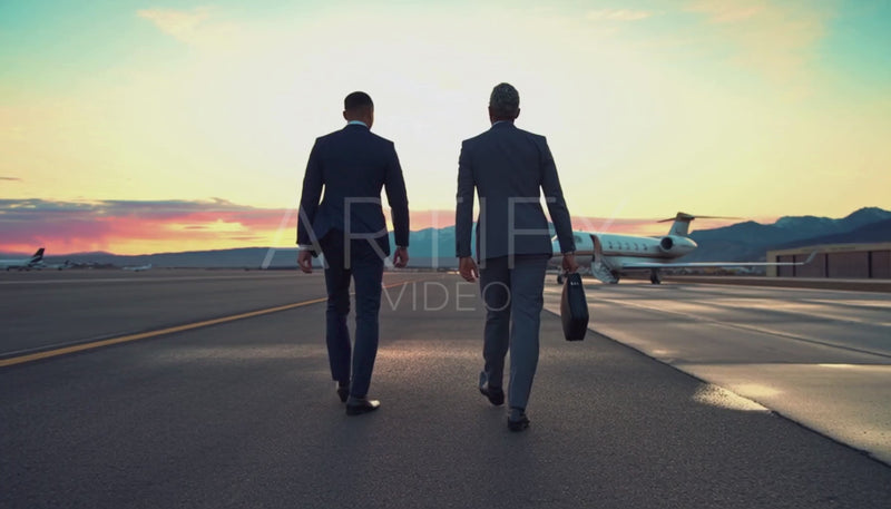 Business Men Walking to Private Jet