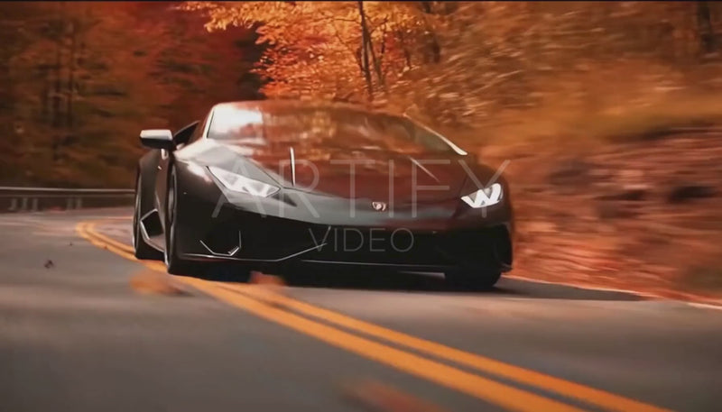 Lamborghini Huracan Evo Fall Leaves Mountain Drive