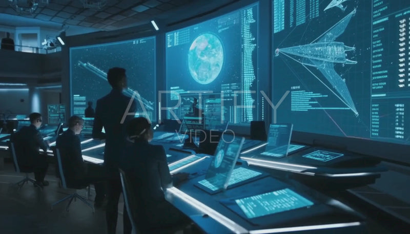 Futuristic Space Command Center