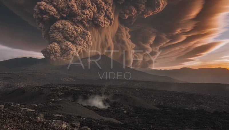 Volcanic Ash Clouds Billowing